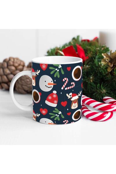 PEKSHOP عيد الميلاد منقوشة تصميم القدح كوب هدية السنة الجديدة القدح فنجان القهوة