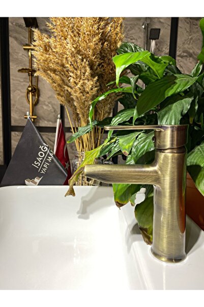 İSAOĞLU YAPI Mat Gold Lavabo Bataryası Antik Lavabo Bataryası Altın Lavabo Mu...