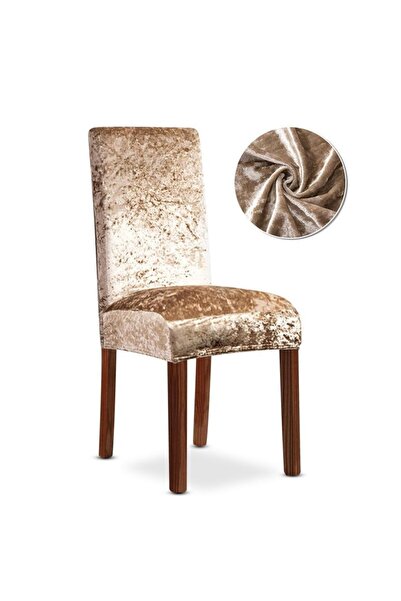 BASHTUGH TİCARET Bashtugh Sandalye Kılıfı , Yıkanabilir, Lastikli ,kadife Kumaş Sandalye Örtüsü 1 Adet