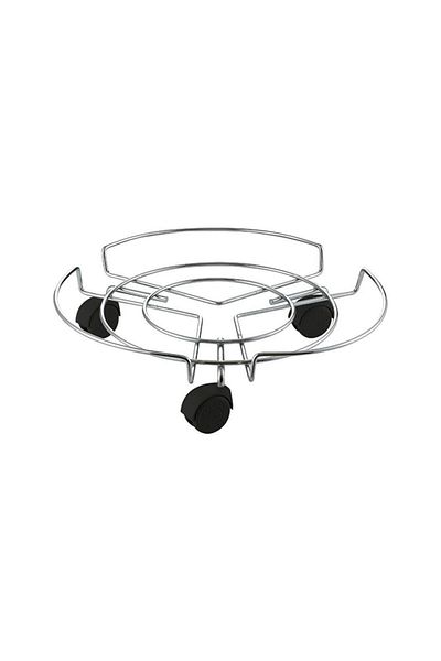 MCM GROUP Chrome Carboy Base - Carrier Tube Flower Pot and Wheeled Carrying Apparatus