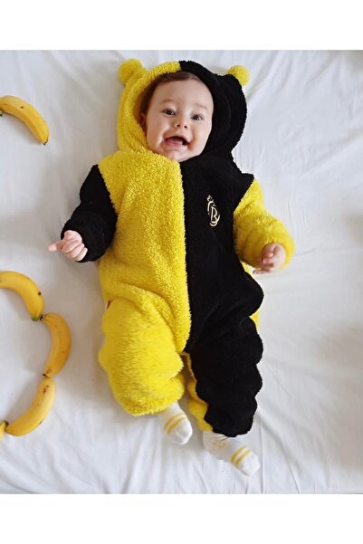 Minizade Welsoft Peluş Unisex Fermuarlı Kışlık Ponponlu Palyaço Bebek Uyku Tu...