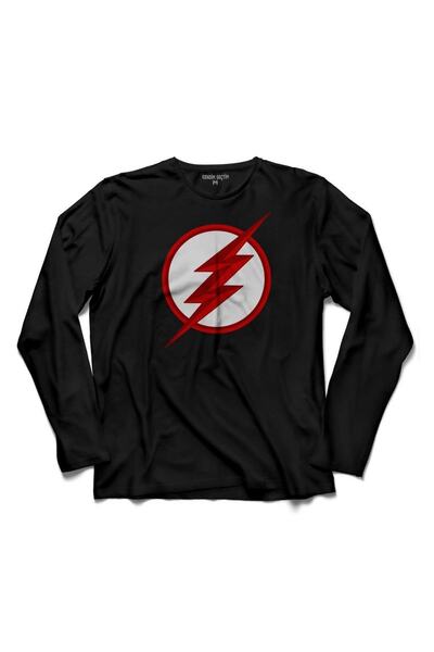 Kendim Seçtim Tricou cu mânecă lungă The Flash Logo 2 Tricou imprimat pentru copii