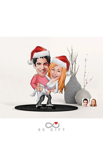 Bk Gift Gift Kişiye Özel Yeni Yıl Sevgililer Karikatürlü Ahşap Biblo-3