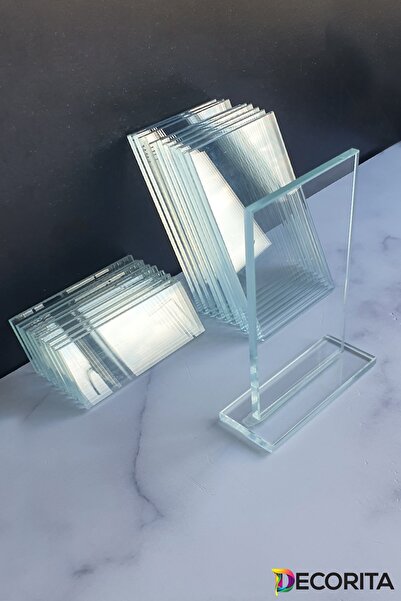 Decorita Plaket | Kristal Cam Plaket | Şekil-1 | Baskısız | 10'lu Takım