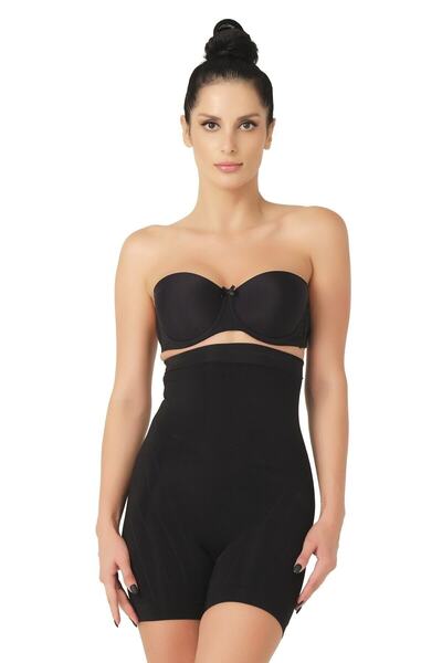 Emay Жіночий чорний боксерський корсет з високою талією