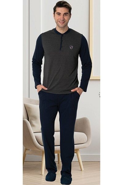 Mecit Pijama طقم بيجامة رجالي باللون الأخضر