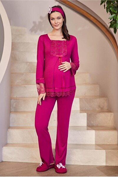 Mecit Pijama من Mecit 1820 طقم بيجامة للحوامل باللون الفوشيا