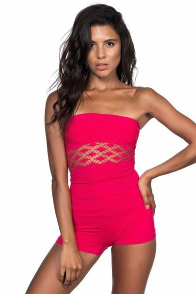 Emay Korse Emay Fuchsia 5035 - Fancy Strapless Tank Top Corset