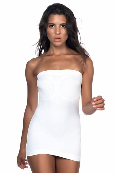 Emay Women's White Seamless Strapless Athlete Corset 5003