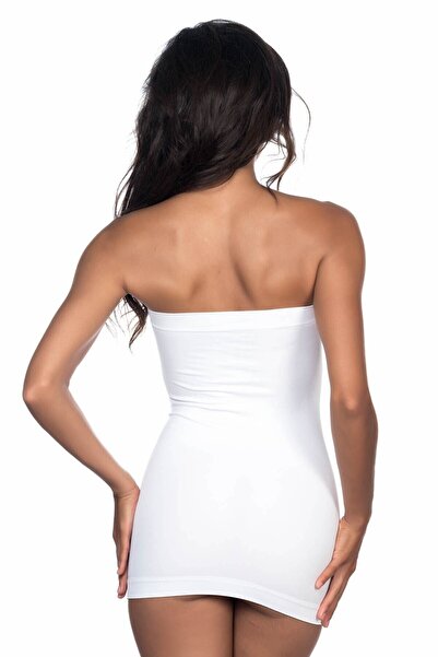 Emay Women's White Seamless Strapless Athlete Corset 5003