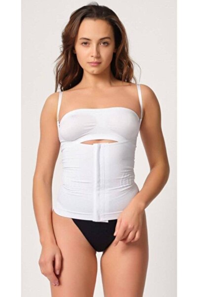 Emay Corset pentru femei Agraflı, cu piept deschis, 2030, alb