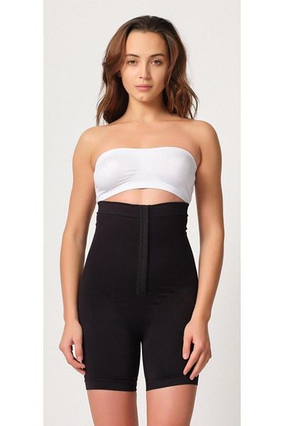 Emay Black Mi Emay 2087 Long Corset with Front Agraft