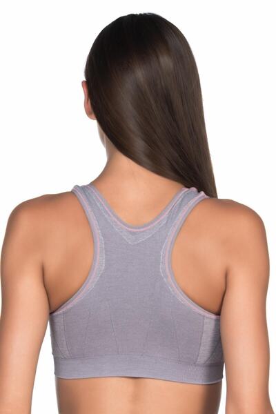 Emay Жіночий сірий двошаровий спортивний бюстгальтер-топ 4026G