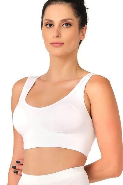 Emay Korse Corset sutien alb cu bretele groase pentru femei 4021