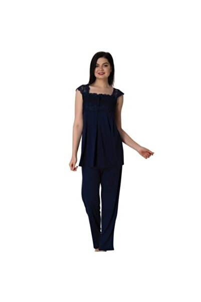 Effortt Set de pijamale de maternitate, albastru bleumarin, pentru femei Pinnak