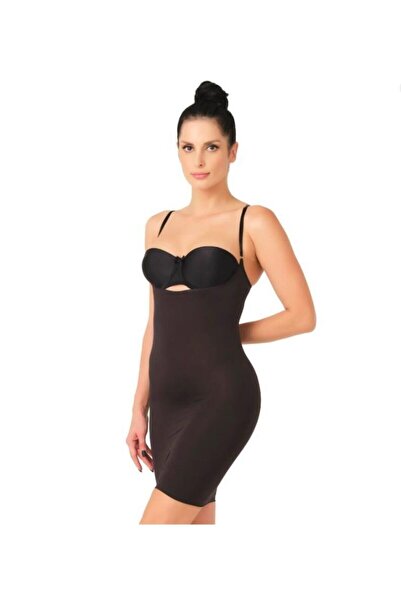 Emay M,ı 5060 Kadın Göğsü Açık Elbise Korse Siyah