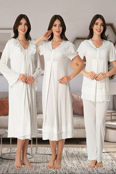 Generic Brand Effort Ecru 4-Piece Maternity Maternity Set 8026