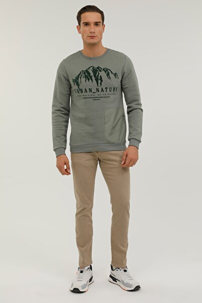 lumberjack M-cg556 Nature Sweatshırt Haki Erkek Sweatshirt