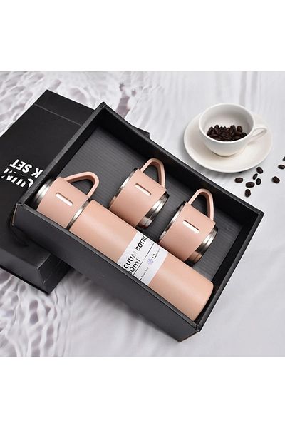 Protonust Stainless Steel Double Layer 500 Ml 3 Cup Set Thermos Hot Cold Thermos