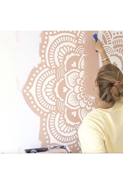 Mandalart Fabric Sunshine Büyük Boy Mandala Duvar, Dekoratif Hazır Şablon, St...