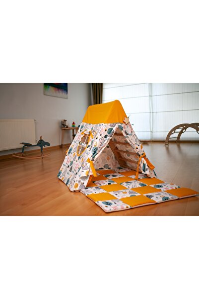 KIDOPPO Pikler Üçgeni | üçgen Üzeri Oyun Çadırı Oyun Matı | Üçgene Uygun Çadır & Mat | üçgen & Çadır & Mat)