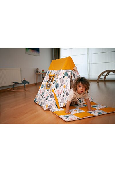 KIDOPPO Pikler Üçgeni | üçgen Üzeri Oyun Çadırı Oyun Matı | Üçgene Uygun Çadır & Mat | üçgen & Çadır & Mat)