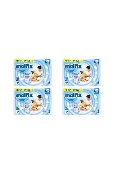 Molfix Bebek Bezi 6 Beden Ekstra Large Fırsat Paketi 39'lu 4 Paket 156 Adet