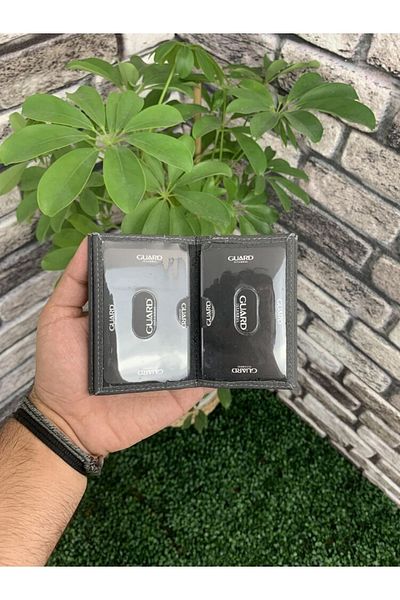 GUARD Men's and Women's Anthracite Genuine Leather Card Holder - P1169