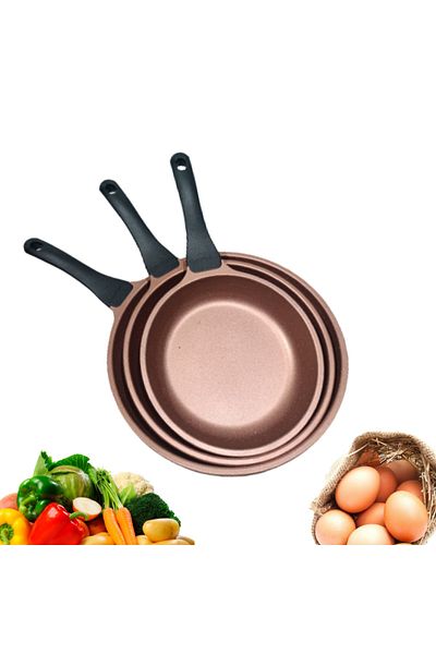 ThermoAD Rose Gold 3-Piece Aluminum Cast Pan Set