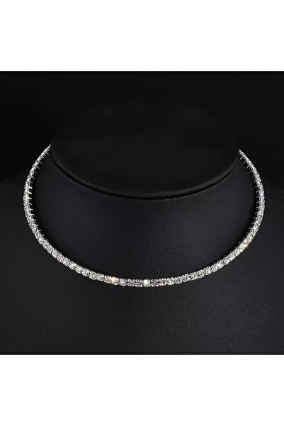 TakıConcept Kristal Taşlı Choker Boyun Kolye 1 Sıra, Abiye Kolye, Taşlı Kolye