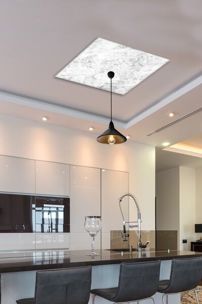 Decorita ثريا زجاجية بمظهر حجري - 50 سم × 50 سم