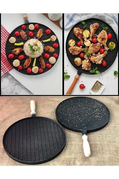 Kardelen Cmş 36 Cm Cast Granite Pancake Grill Pan