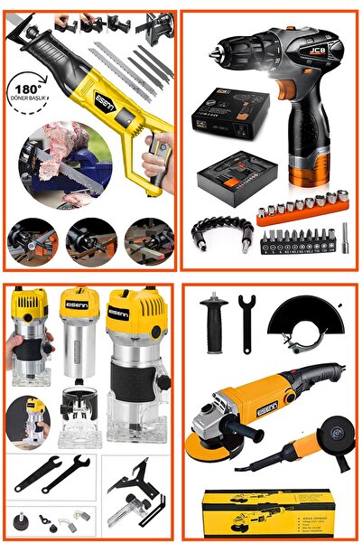 Eisenn Alman 4 Lü Alet Seti Akülü Matkap Tilki Kuyruğu Formika Freze Spiral T...