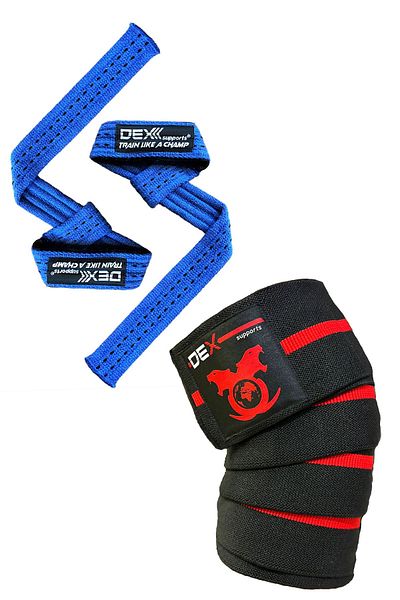 Dex Supports Lasting Energy Lifting Straps Pro, Sports Knee Pad Knee Wraps Set of 2