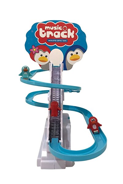 oyuncak sepetim Işıklı Müzikli Penguen Dön Dolaş Oyunu Merdivenden Çıkıp Kaydıraktan Kayan Penguenler