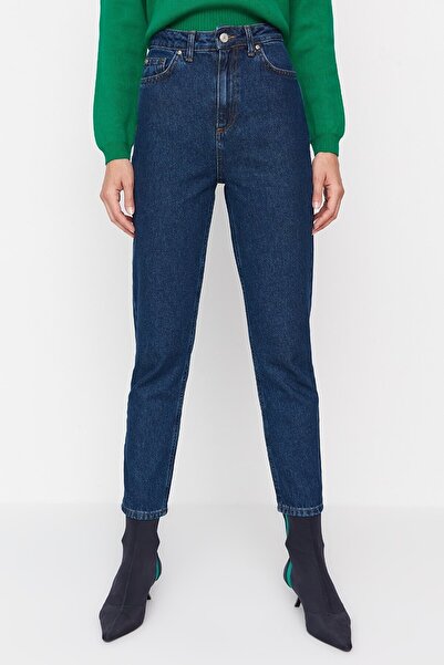 BROSERER Mercan ženska Sa likrom tamnoplava boja Visok struk Mom Mold