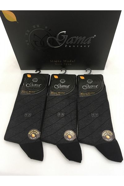 Gama Çorap 3 bucăți șosete groase de iarnă pentru bărbați, 100% naturale, fără nailon, cu model