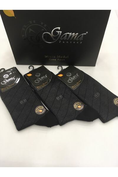 Gama Çorap 3 Pieces Micro Modal 100% Natural Nylon-Free Patterned Thick Winter Men's Socks