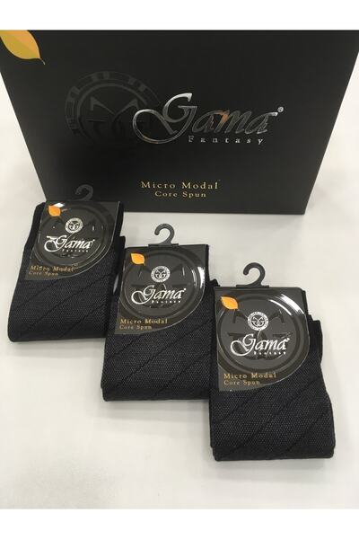 Gama Çorap 3 Pieces Micro Modal 100% Natural Nylon-Free Patterned Thick Winter Men's Socks
