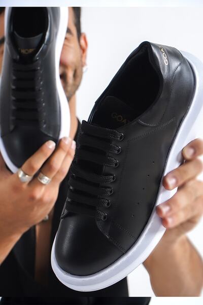DE PLEIN Black Genuine Leather Sneakers - Men's Sports Shoes Men's Shoes Models