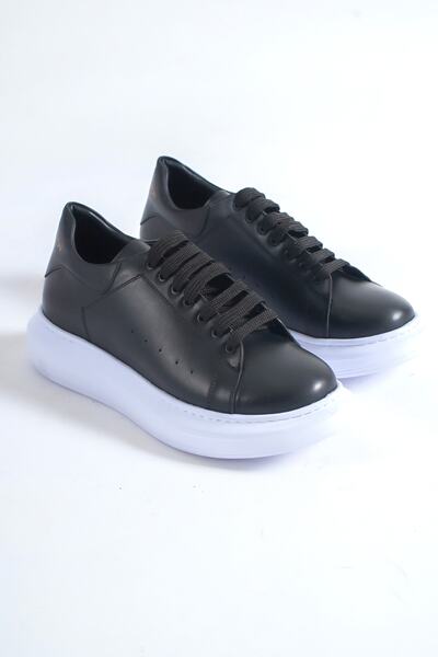 DE PLEIN Black Genuine Leather Sneakers - Men's Sports Shoes Men's Shoes Models