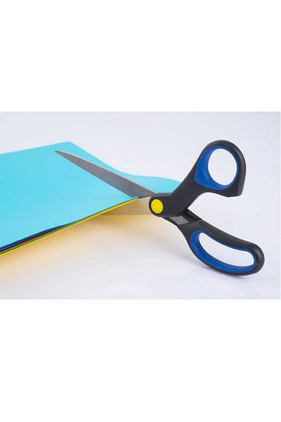 KRAF 10 قطع مقص مكتبي بمقبض مطاطي 19 سم 715 جرام 0528