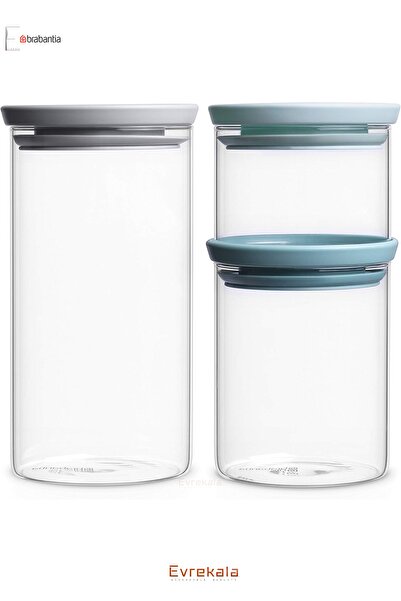 Brabantia Evrekala Shop Cam Kavanoz Seti 0.3 Lt - 0.7 Lt - 1.1 Lt Saklama Kap...