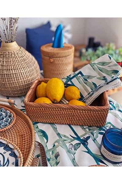 did homeware Dione Rattan Bread Basket & Decorative Box Large