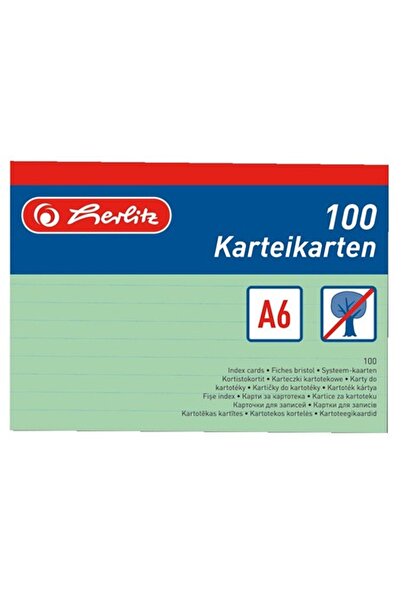 Herlitz Kartotek A6 100 Yaprak Çizgili Yeşil 1150655