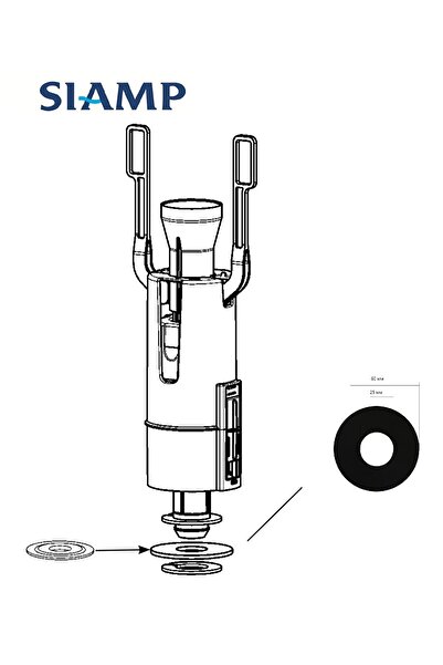 banyosepeti Tema Siamp Verso 80 Gömme Rezervuar Boşaltma Grubu Contası Tema Siamp Küçük Panel Boşaltma Contası