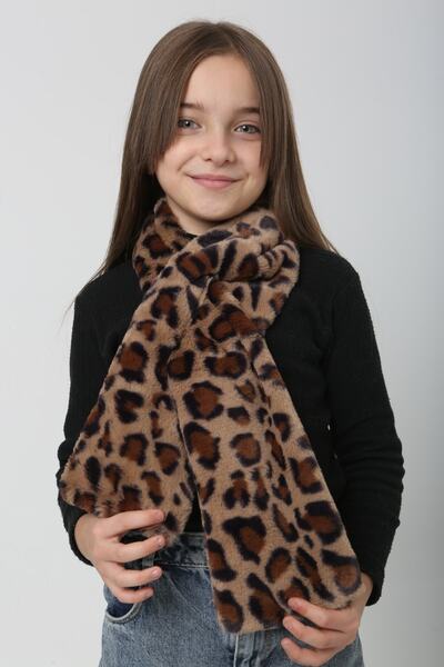 MARBERRY М'яка дитяча шарф-хомут з леопардовим візерунком