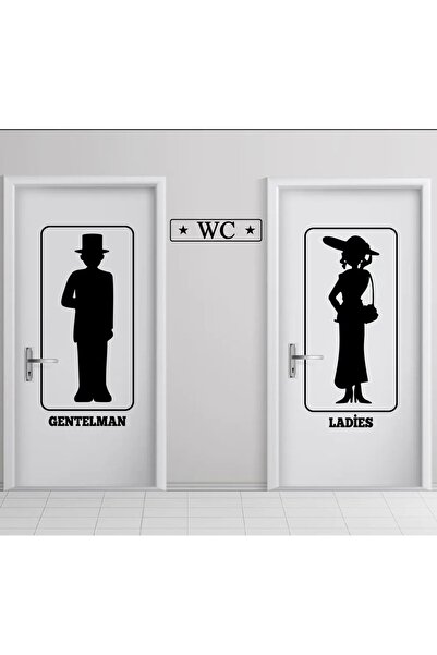 STİCKERCI BEY Tuvalet-wc Kapı Cinsiyet Ayırıcı Sticker Yapışkan Man-women Kad...