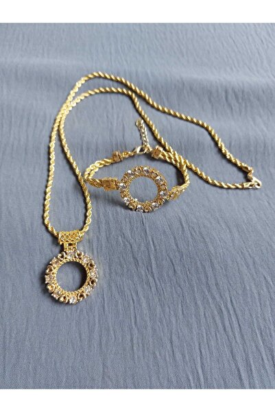 GEZERGOLD TAKI 22 Ayar Altın Kaplama Çeyrek Çerçeve Kolye Bileklik