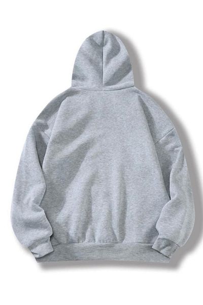 LEONE Γκρι φούτερ με κουκούλα Unisex Blue Circle California με στάμπα